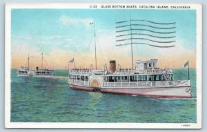 Postcard CA Catalina Island Glass Bottom Boats Emperor c1930F24