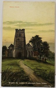 Walton Church Behold the shades, Afternoon Fallen WordsWorth UK Postcard D16