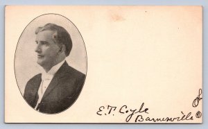 J97/ Barnesville Ohio Postcard? c1910 E.T. Coyle Man from Columbiana 323