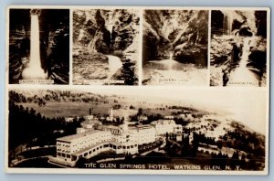 c1930's The Glen Spring Hotel Watkins Glen NY Multiview RPPC Photo Postcard