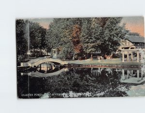 Postcard Clarks Pond, East Avenue, Rochester, New York