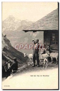 Postcard Old Goat Auf der Alp im Kienthal