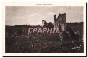 Postcard Old Creuse Picturesque overview of the ruins of Crozant