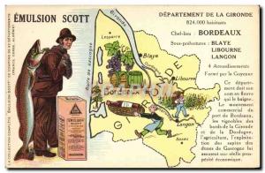 Postcard Old Emulsion Scott Poisson Department Gironde Bordeaux Blaye Libourn...