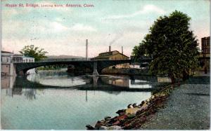 ANSONIA, CT Connecticut    MAPLE STREET BRIDGE   1912   Postcard