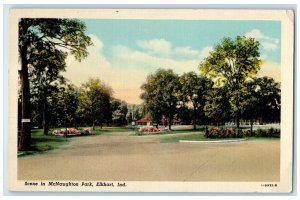 c1930's Scene In McNaughton Park Elkhart Indiana IN Unposted Vintage Postcard