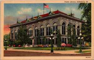 Illinois Galesburg Public Library Curteich