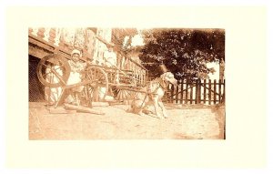 Dog Wagon, Children, Spinning Wheel , RPC