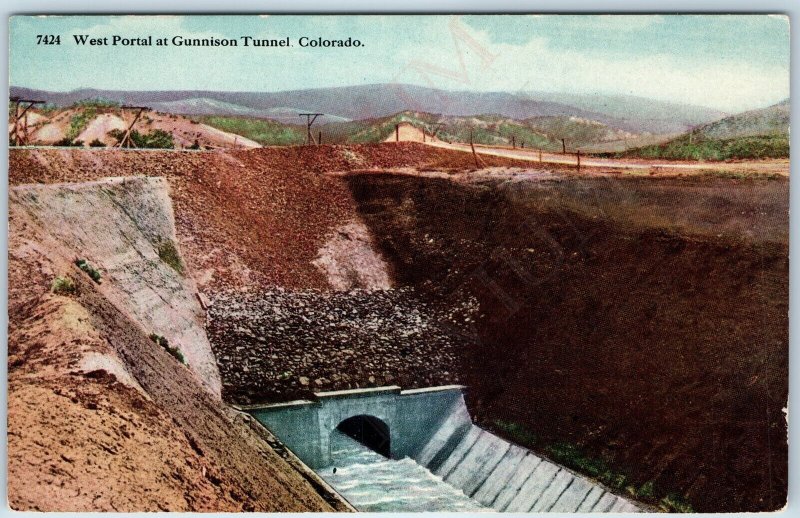 c1910s Montrose CO West Portal Gunnison Tunnel Uncompahgre River Irrigation A206