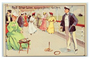 Postcard Red Star Line, Antwerp - Dover - NY Peg Quoits LCC-5 chrome T39