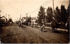 RPPC View of Parade, Farmers Festival Withee WI c1911 Vintage Postcard P79