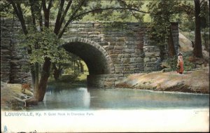 Tuck Louisville Kentucky KY Cherokee Park Stone Bridge c1910 Vintage Postcard