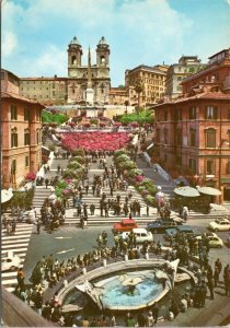 postcard Rome Italy - Piazza di Spagna Spain Square Church of Trinita dei Monti