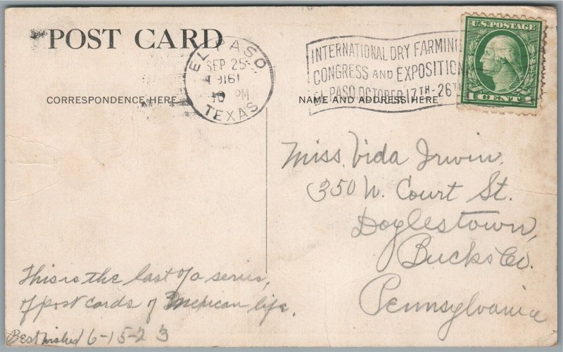 GENERAL FRANCISCO VILLA KAVANAUGH'S WAR POSTALS ANTIQUE POSTCARD EL PASO CANCEL