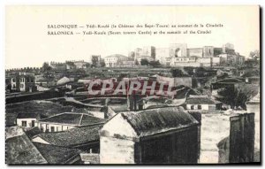 Old Postcard Thessaloniki Yedi Koule atop the Citadel Greece