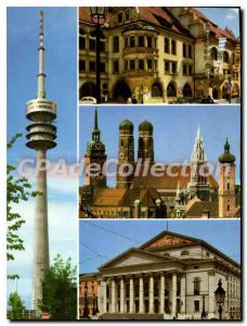 Postcard Modern MUNCHEN MUNICH Olympic Tower Brewery of the National Court Th...