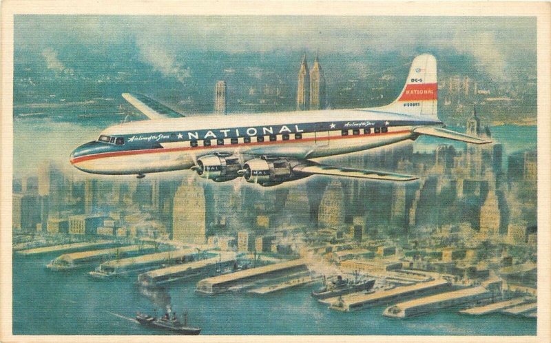 Postcard 1940s National Airline Advertising The Star Luxury Red Carpet 23-1615 