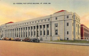 ST LOUIS, MO Missouri   FEDERAL POST OFFICE BUILDING   c1940's Linen Postcard