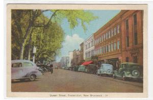 Queen Street Cars Fredericton New Brunswick Canada 1941 postcard