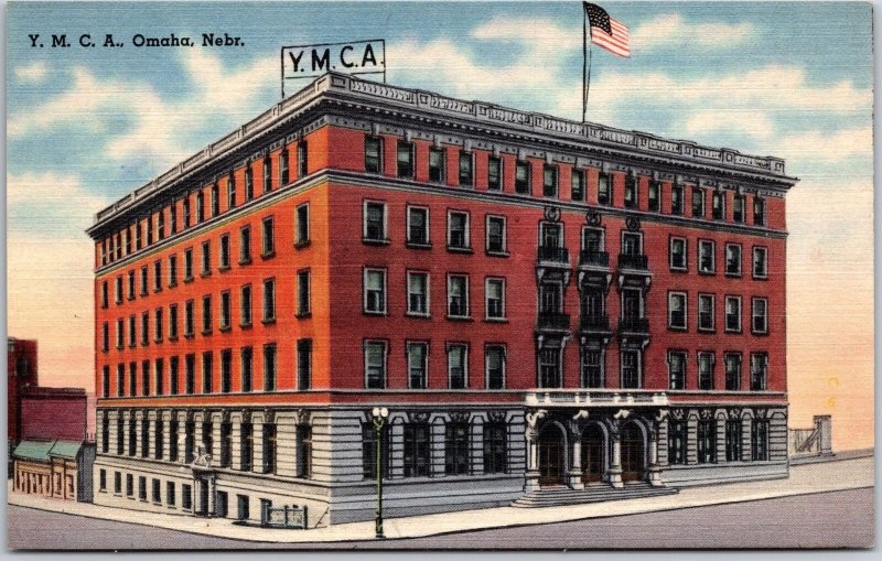 Y. M. C. A. Omaha Nebraska NB Street View Building And Street View Postcard