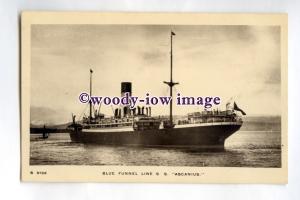pf0256 - Blue Funnel Cargo Ship - Ascanius , built 1910 - postcard