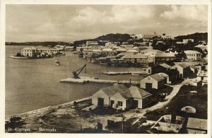 bermuda, St. GEORGES, Partial View (1930s) RPPC Postcard