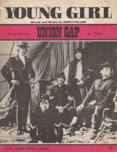Young Girl The Union Gap 1960s Sheet Music