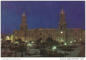 Peru Cathedral's Night View Arequipa