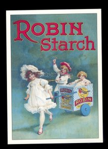 ad4161 - Robin Starch - Children play with Box Trolley - Modern Advert postcard