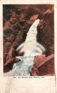 Vintage Postcard 1909 The Rainbow Falls Rocks Waterfalls Spot Manitou Colorado