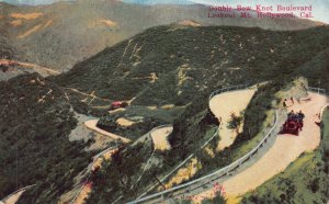 Postcard Double Bow Knot Boulevard Lookout Mt. Hollywood, California~130460