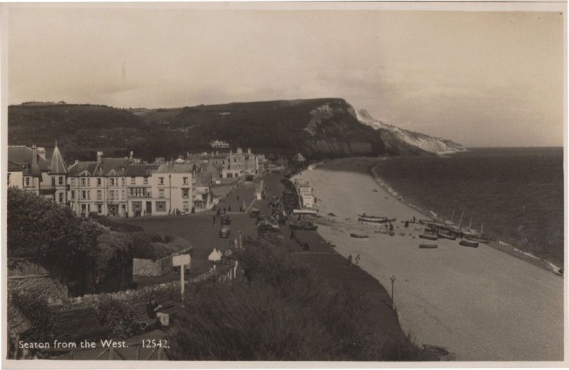 Seaton From The West WW2 Real Photo War Postcard