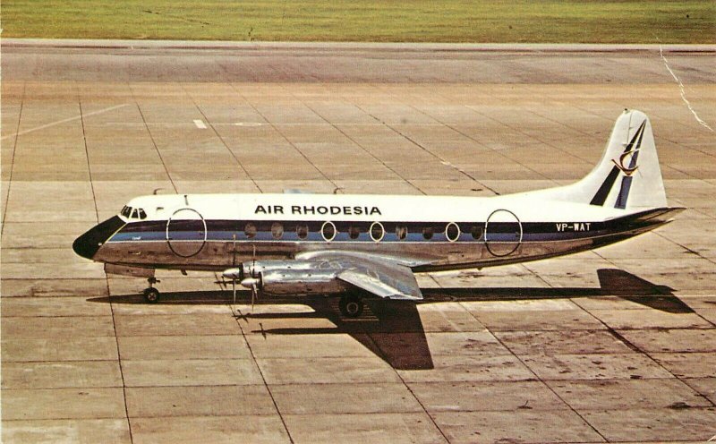 Vintage Postcard; Air Rhodesia, Vickers Viscount 782 Aircraft Unposted