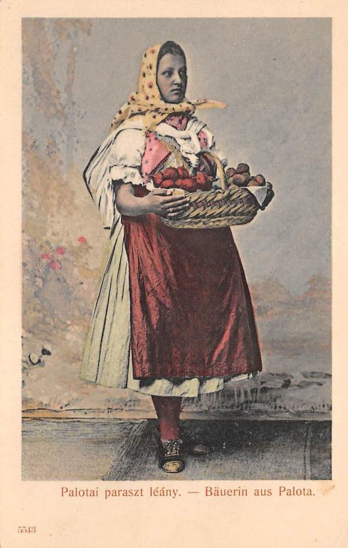 B2003 Slovakia Bauerin aus Palota Folklore Costume not used 19 front/back scan