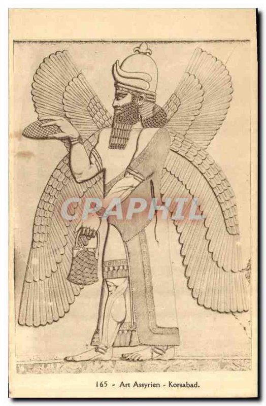 Old Postcard Art Assyrian Korsabad