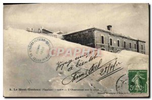 Old Postcard Mont Ventoux Vaucluse Observatory under snow