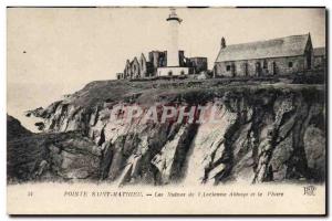 Postcard Old Lighthouse Pointe Saint Mathieu ruins of & # 39ancienne abbey an...