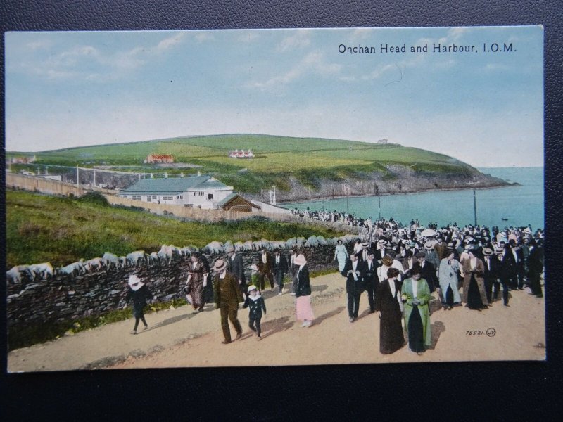 Isle of Man ONCHAN HEAD & HARBOUR c1913 Postcard by Valentine 76521