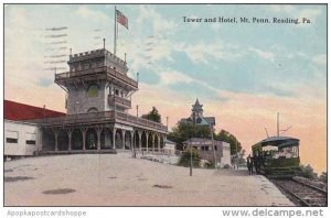 Pennsylvania Reading Tower &  Hotel Mt Penn Trolley 1916