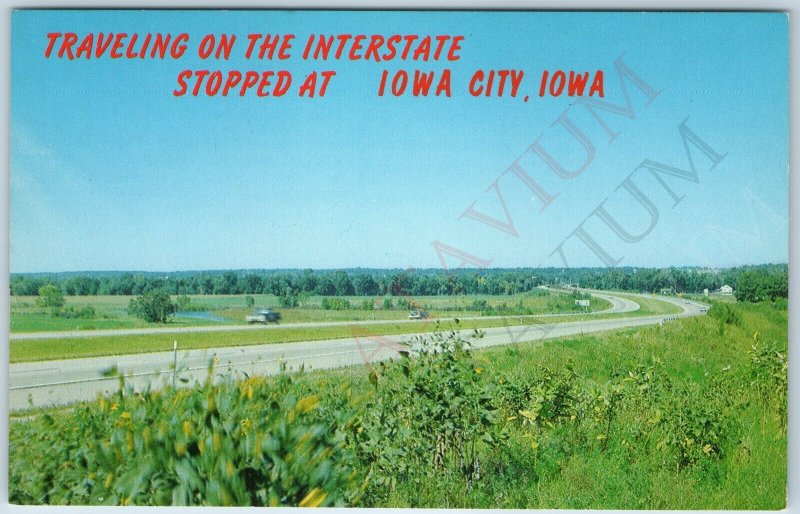 c1970s Iowa City IA Stop Traveling Interstate 80 Chrome Photo ES-N-LEN Cars A198