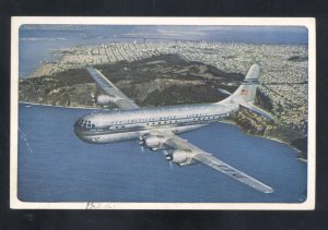 PAN AMERICAN AIRLINES DOUBLE DECKED STRATO CLIPPER AVIATION ADVERTISING POSTCARD