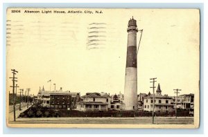 1910 View Of Abescon Light House Atlantic City New Jersey NJ Antique Postcard 