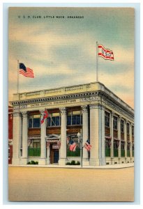 c1940's U.S.O Club Building Little Rock Arkansas AR Unposted Vintage Postcard