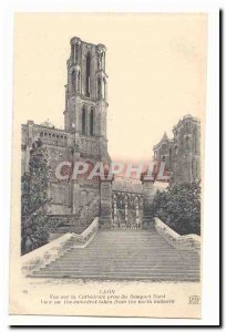 Laon Old Postcard View of the cathedral taken North remprt