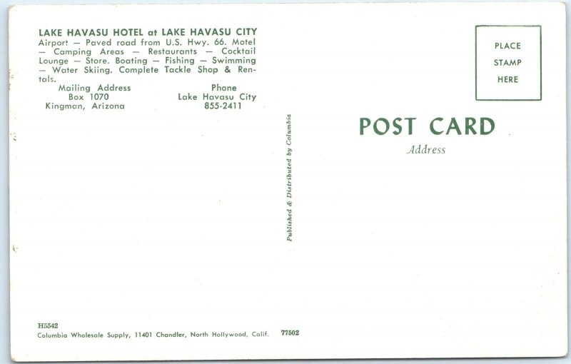 c1960s Lake Havasu City, AZ Nautical Inn Hotel Resort Pond US Hwy Route 66 A318