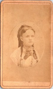Vintage 1880's Rooming House Little Girl Photo Victorian Trade Card Dayton, OH.
