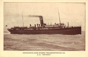 S S Ontario Aug 18th, 1930 Merchant & Miners Transportation CO Ship Line Ship 