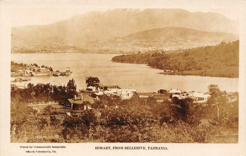 RPPC Hobart, From Bellerive, Tasmania, Australia 1925 Vintage Postcard