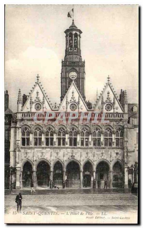 Old Postcard Saint Quentin L Hotel de Ville