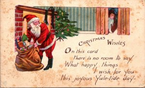 Christmas Wishes With Santa Claus and Bag Of Toys